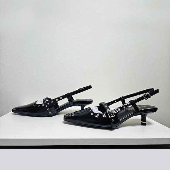 Kenneth Cole New York Women's Martha Eyelet Kitten Heel Pumps - Picture 3 of 8